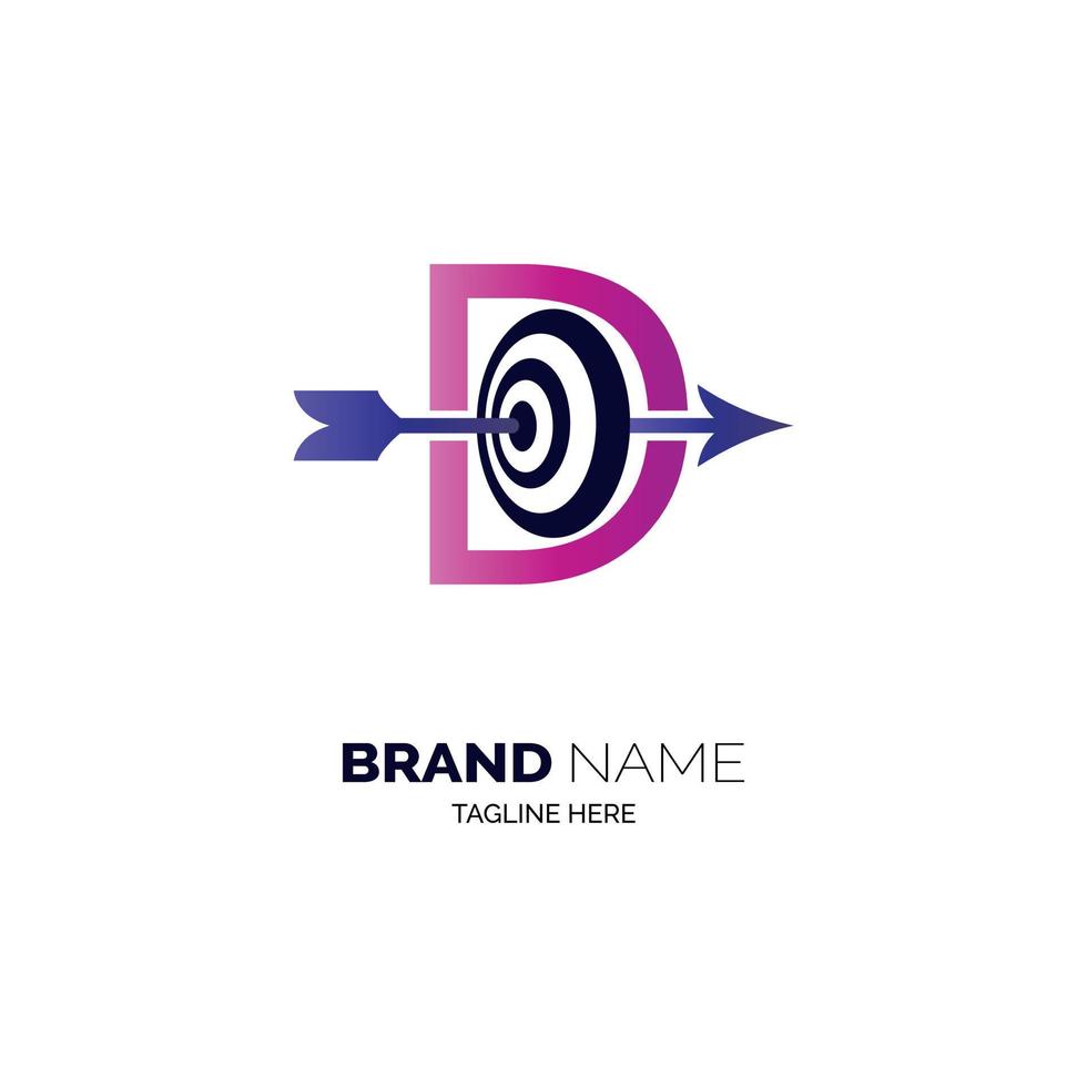 d letter pijl doel logo sjabloonontwerp voor merk of bedrijf en andere vector