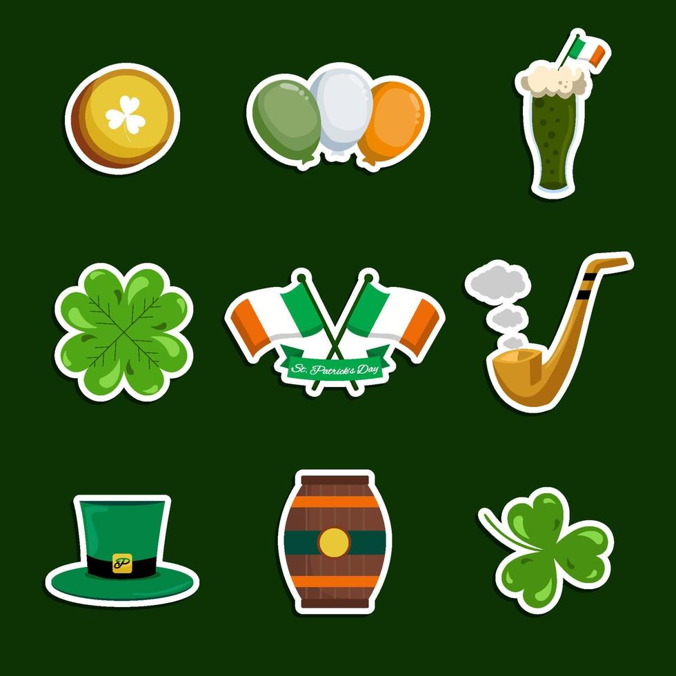 collectie van st. patrick's day stickerpakket vector