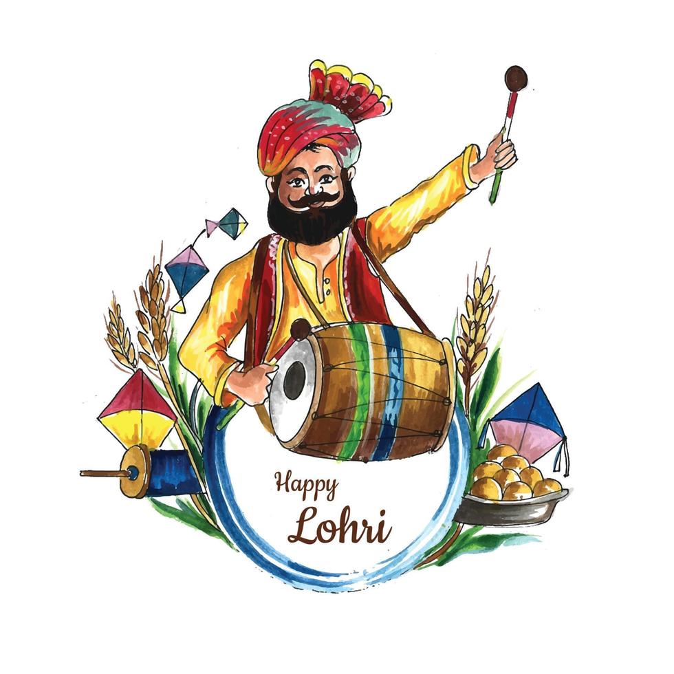 gelukkige lohri-vakantieachtergrond voor punjabi-festival vector