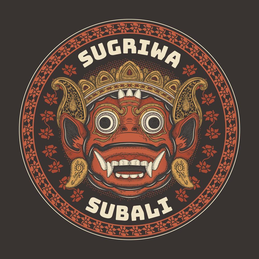 sugriwa en subali Javaans Balinees masker vector