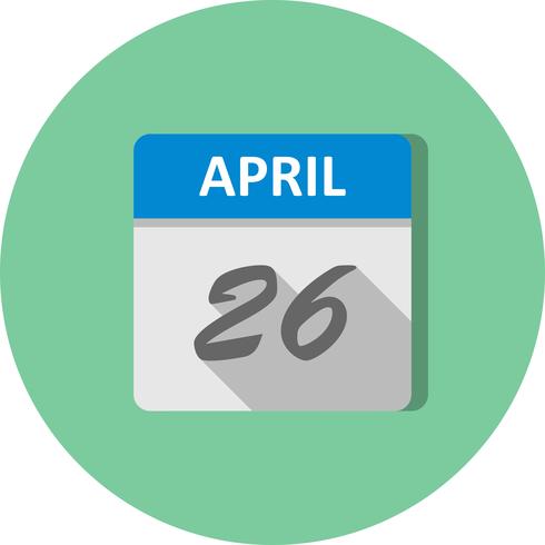 26 april Datum op een eendaagse kalender vector