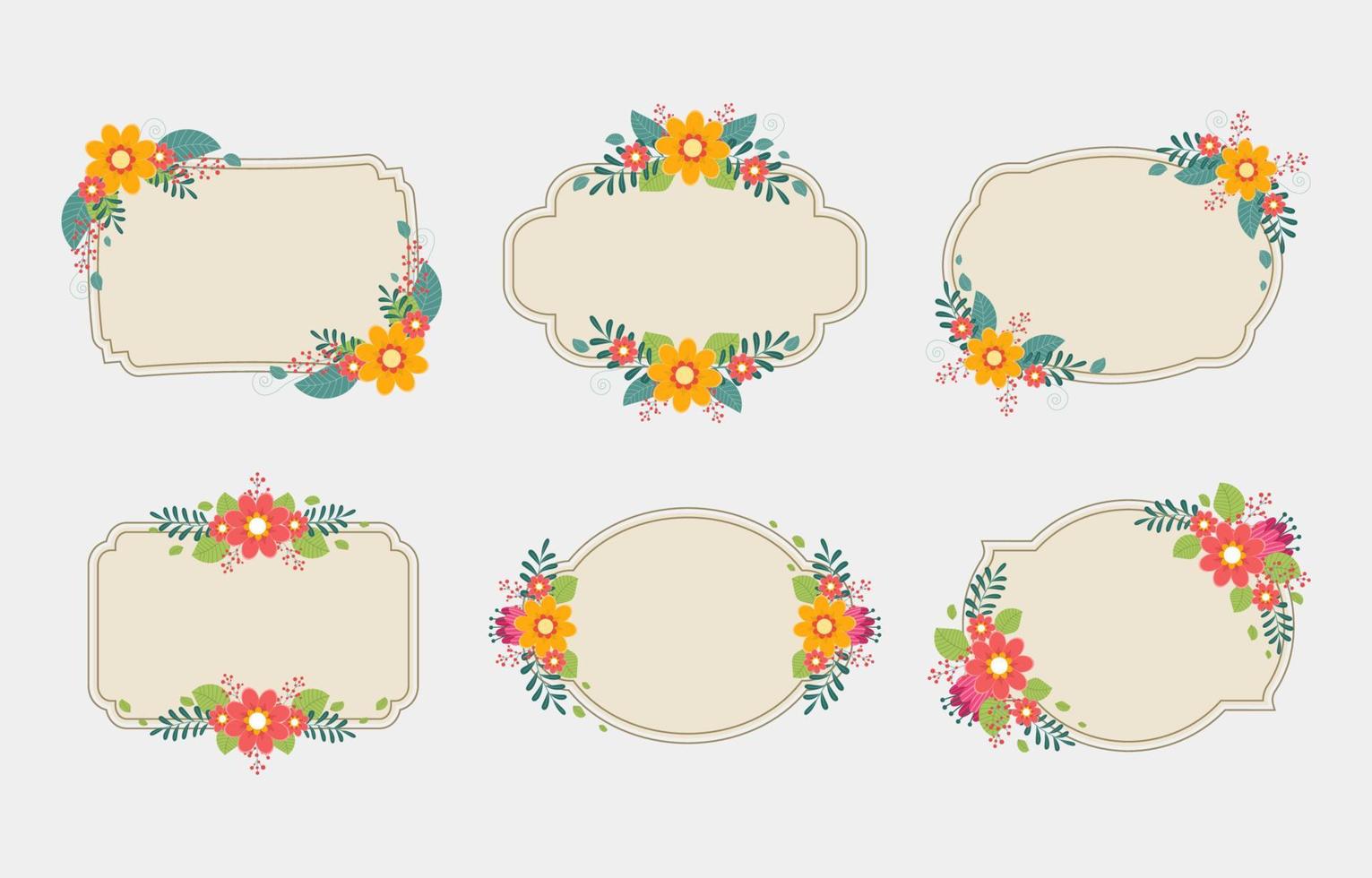 mooie bloemen frame decoratie vector