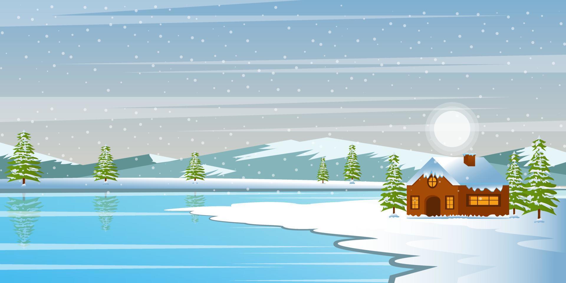 winter heuvelstation vector