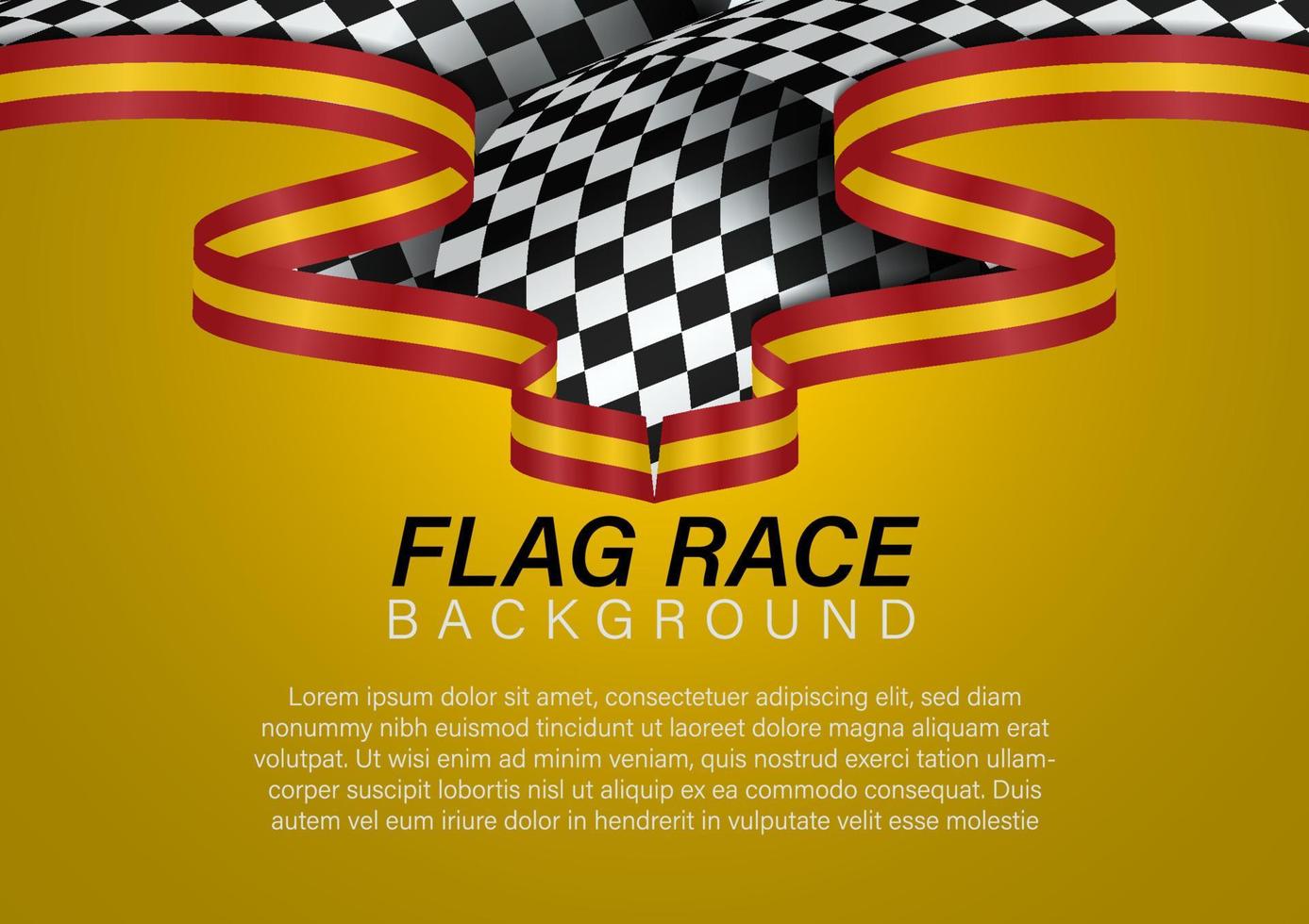 race vlag met spanje vlag kleur lint, vectorillustratie vector