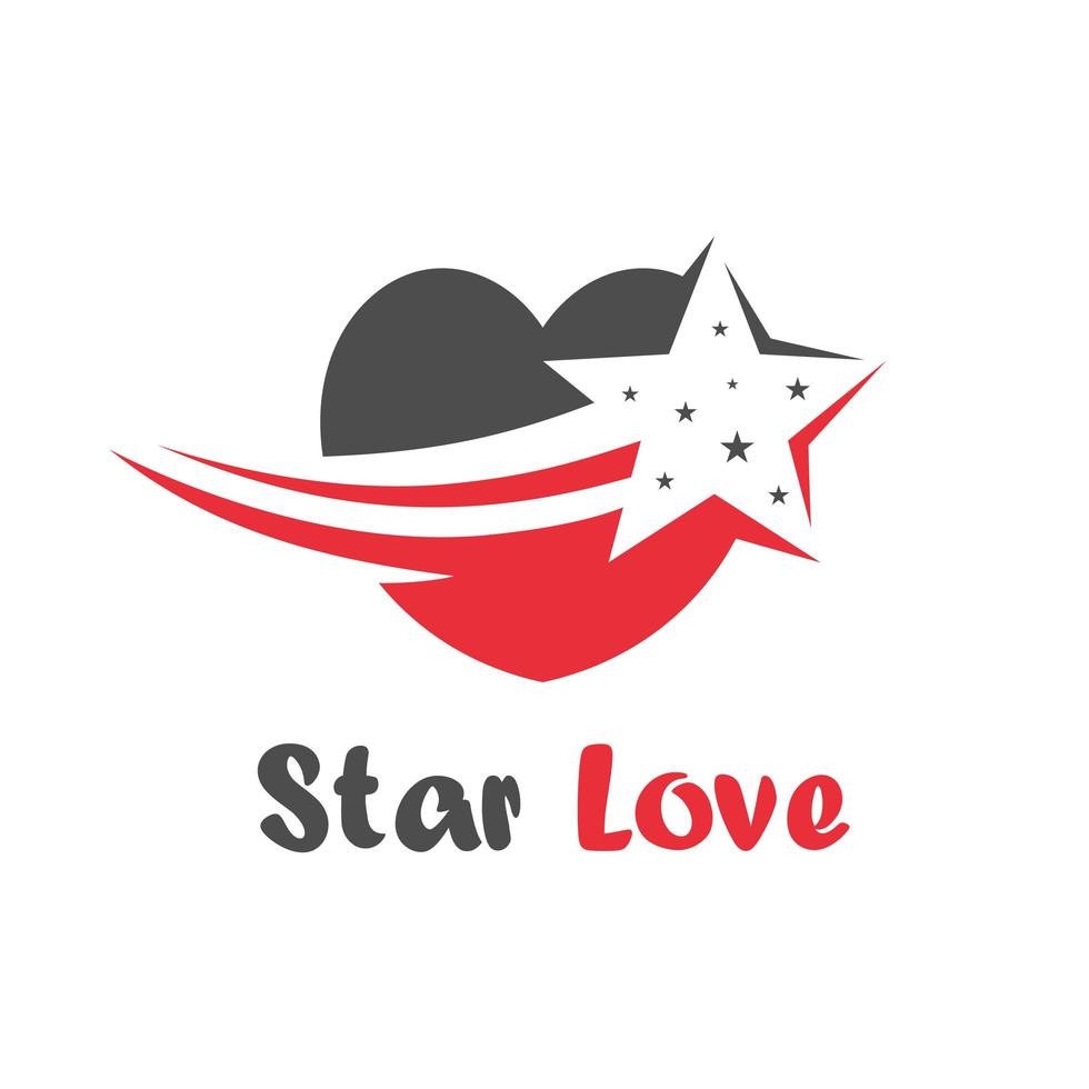 ster liefde logo vector