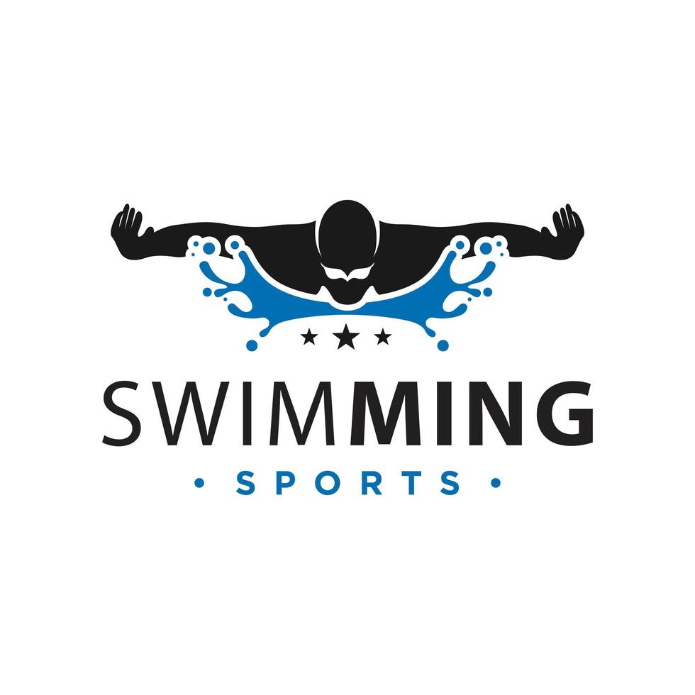 vector logo sport zwemmen in water