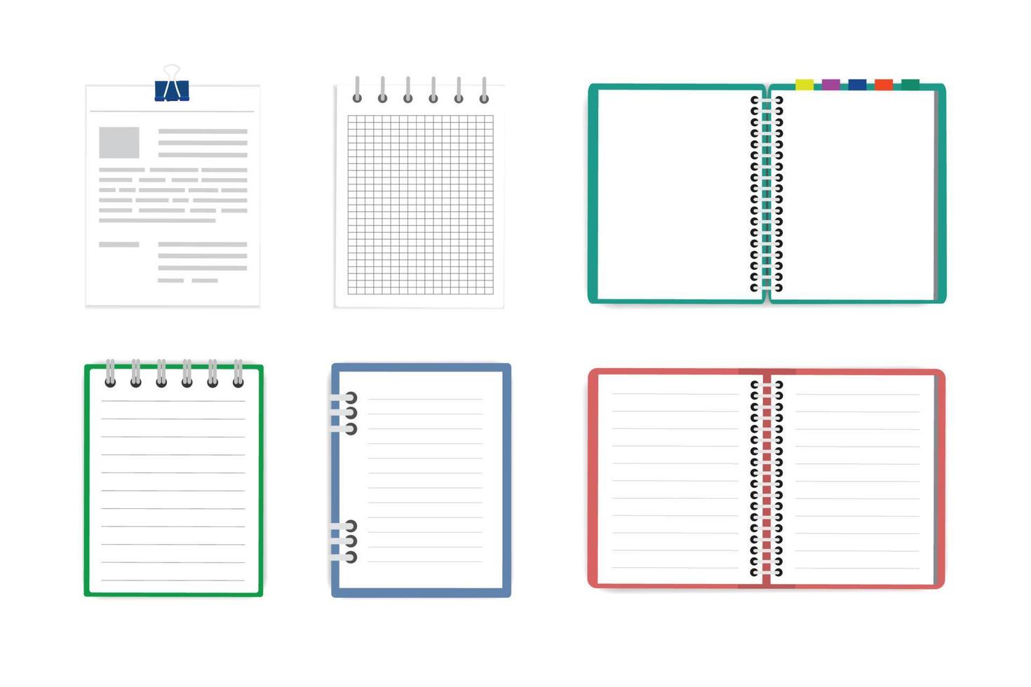 vectorillustratie van realistische notebooks geïsoleerd op een witte achtergrond. vector