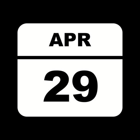 29 april Datum op een eendaagse kalender vector