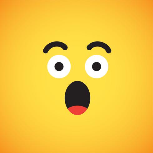 Realistische gele emoticon voor een gele achtergrond, vectorillustratie vector
