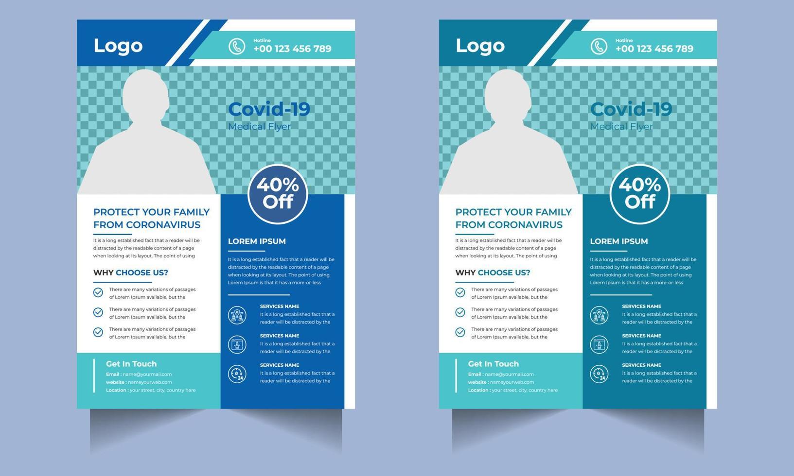 medische gezondheidszorg flyer webpromotie bannerontwerp vector