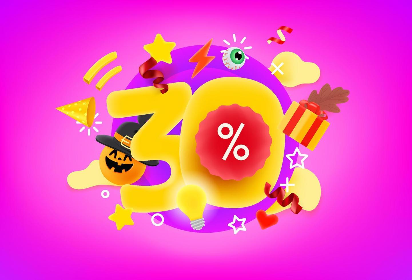 30 procent halloween-kortingsbanner vector