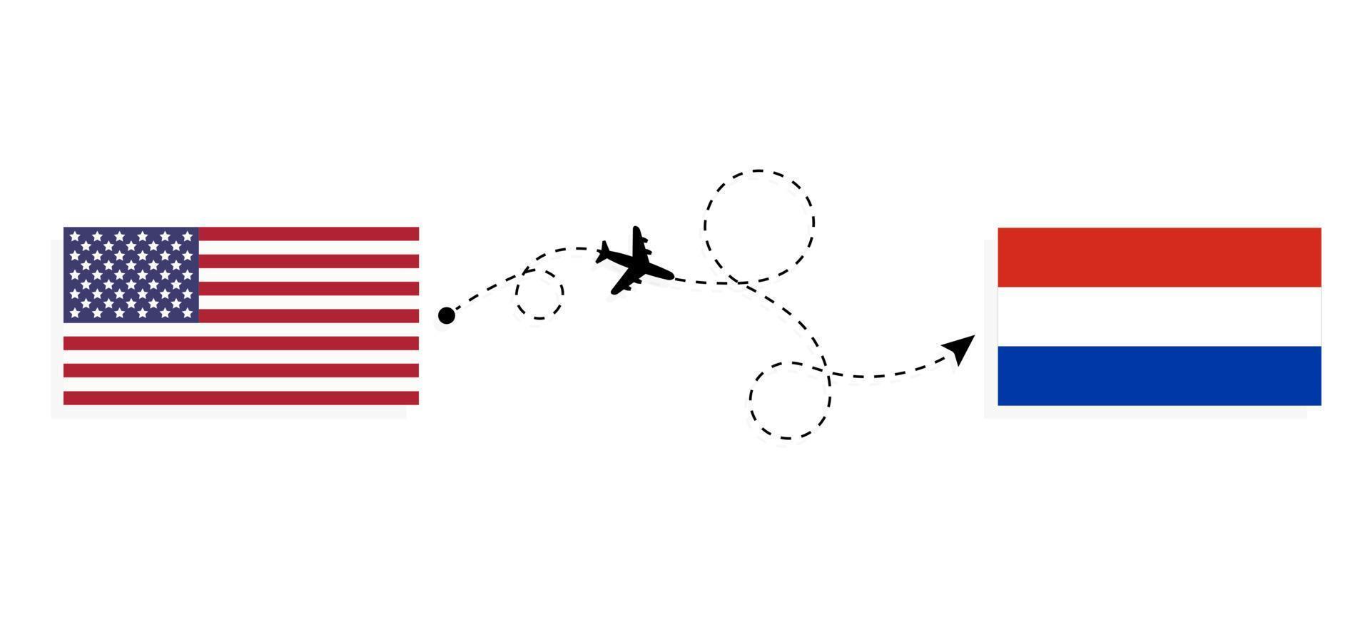 vlucht en reis van de VS naar Paraguay door het reisconcept van het passagiersvliegtuig vector