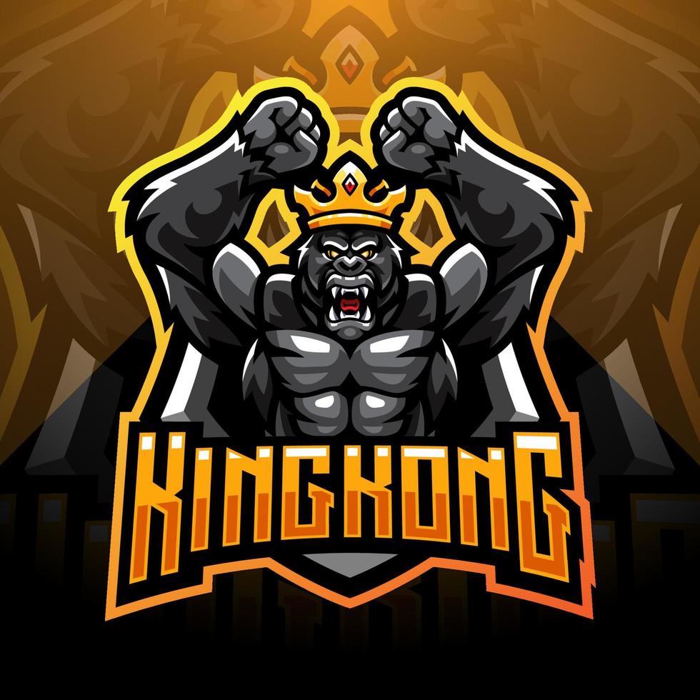kingkong esport mascotte logo ontwerp vector