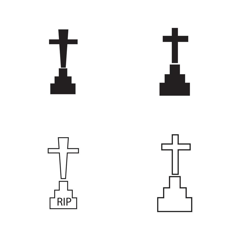 christelijke begraafplaats pictogram vector illustratie ontwerpsjabloon