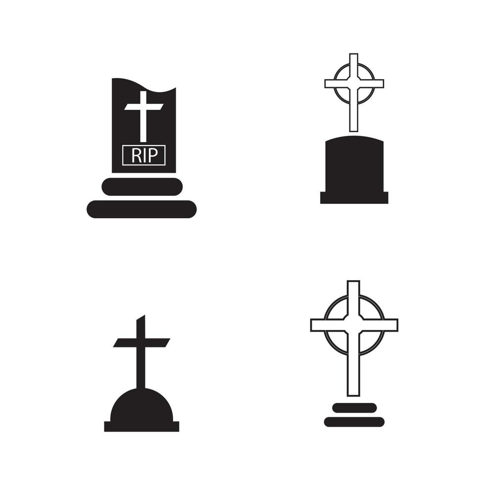 christelijke begraafplaats pictogram vector illustratie ontwerpsjabloon