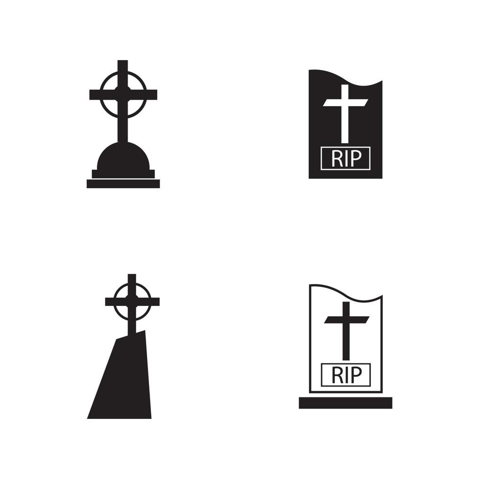 christelijke begraafplaats pictogram vector illustratie ontwerpsjabloon