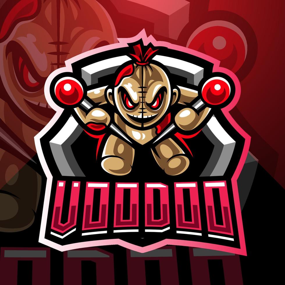 voodoo esport mascotte logo ontwerp vector