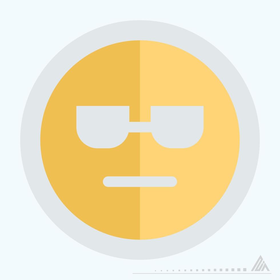 pictogram emoticon cool - vlakke stijl vector