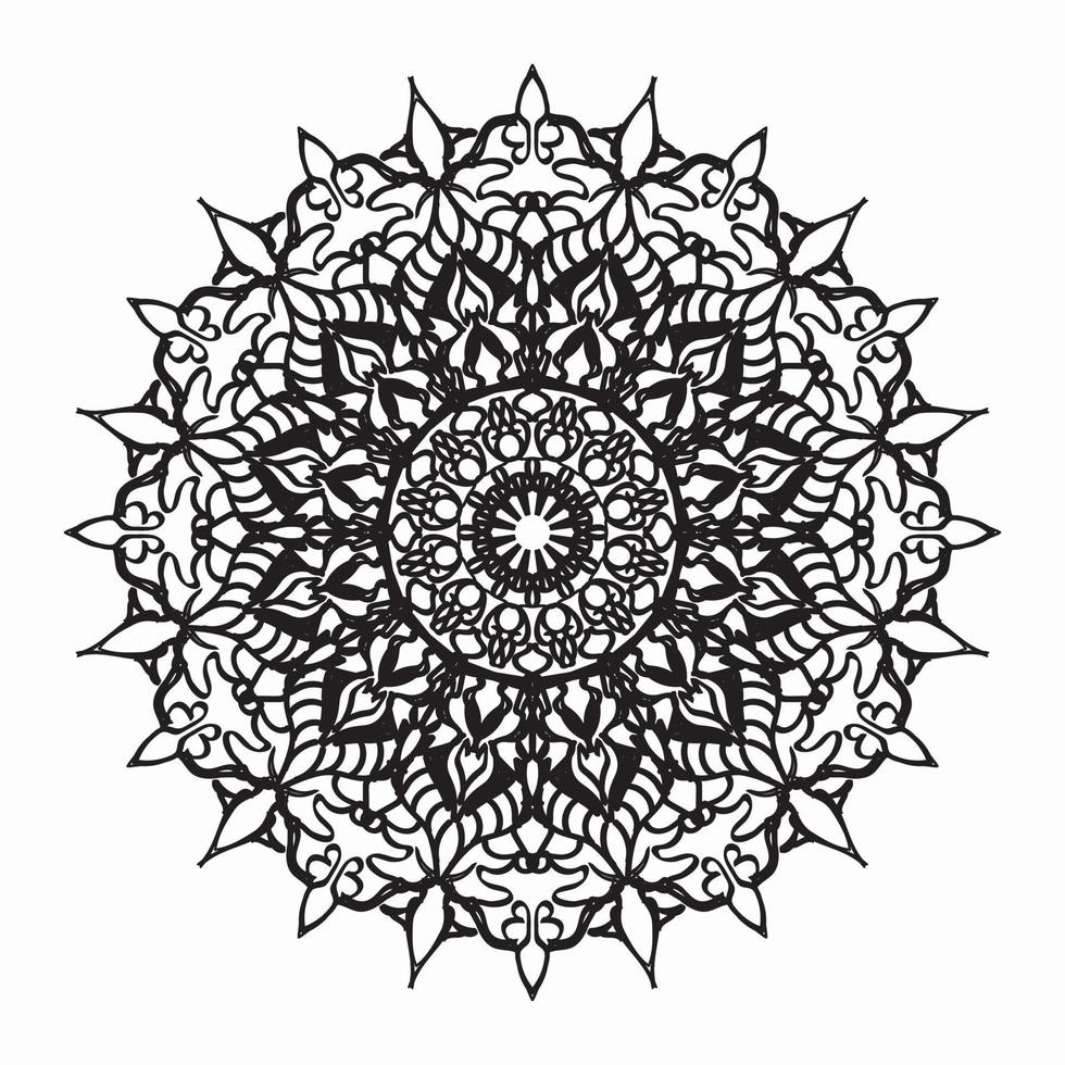 patroon in de vorm van een mandala voor henna, mehndi, tatoeage, decoratie. decoratieve decoratie in etnische oosterse stijl. boek pagina teer. vector