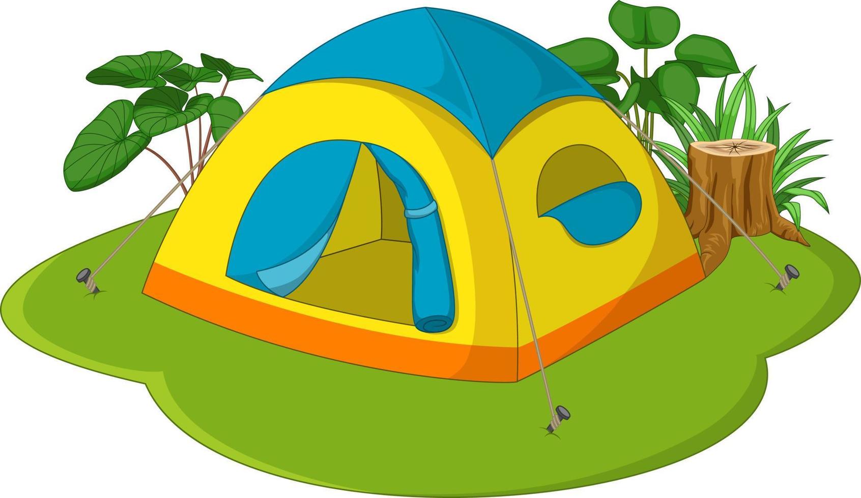 cartoon camping tent geïsoleerd op witte achtergrond vector