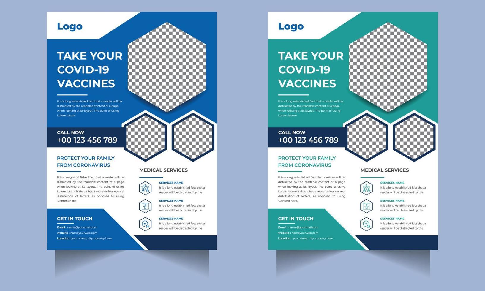 medische gezondheidszorg flyer webpromotie bannerontwerp vector