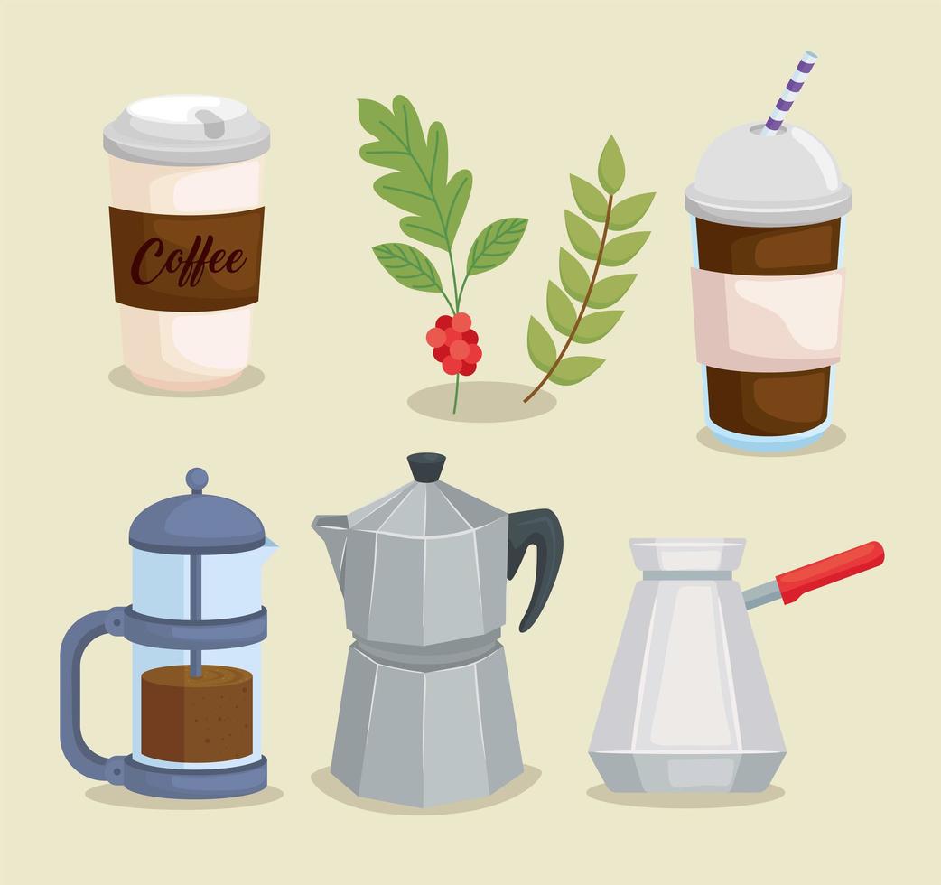 koffie icoon collectie vector