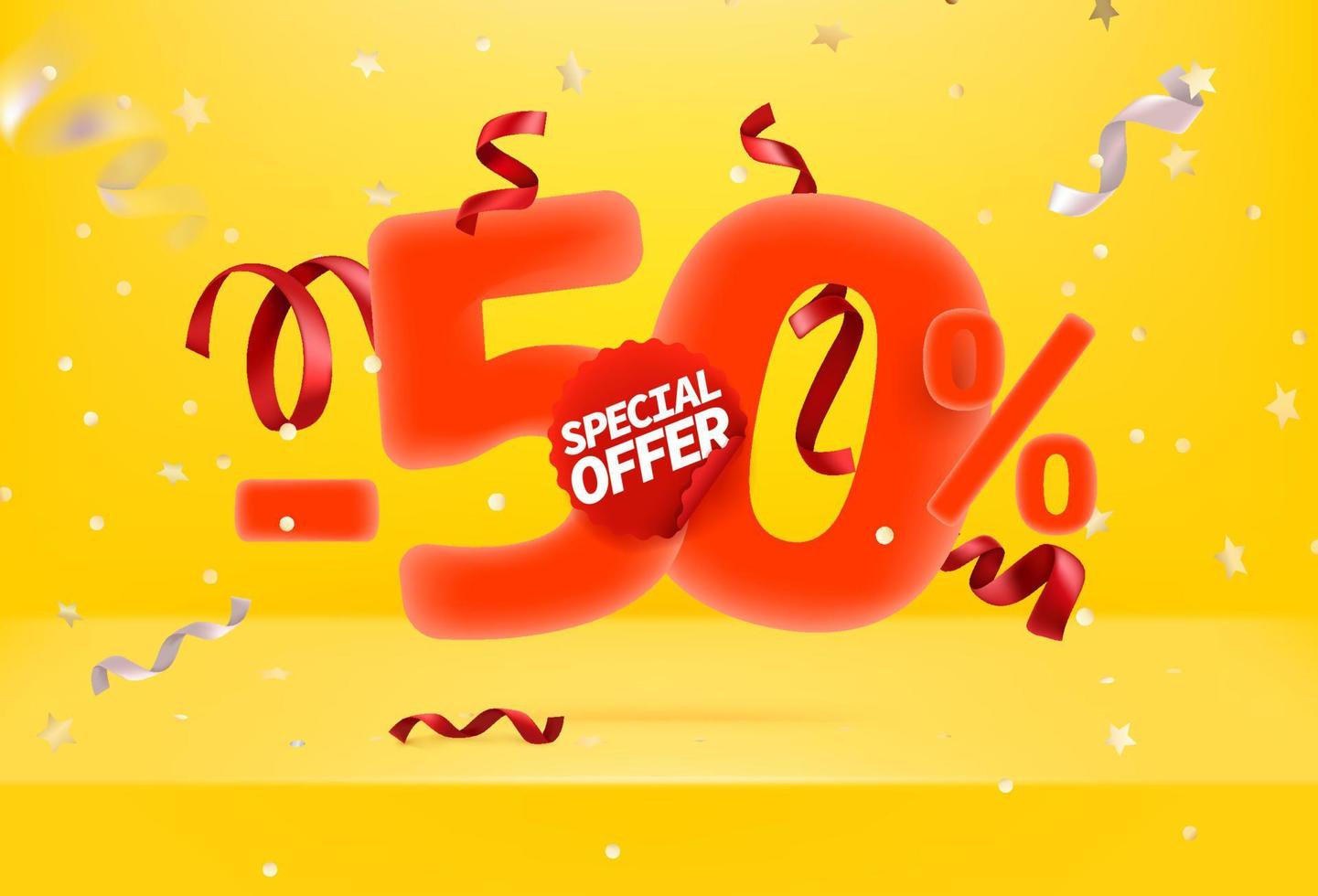 vijftig procent korting op speciale aanbieding vector promo banner