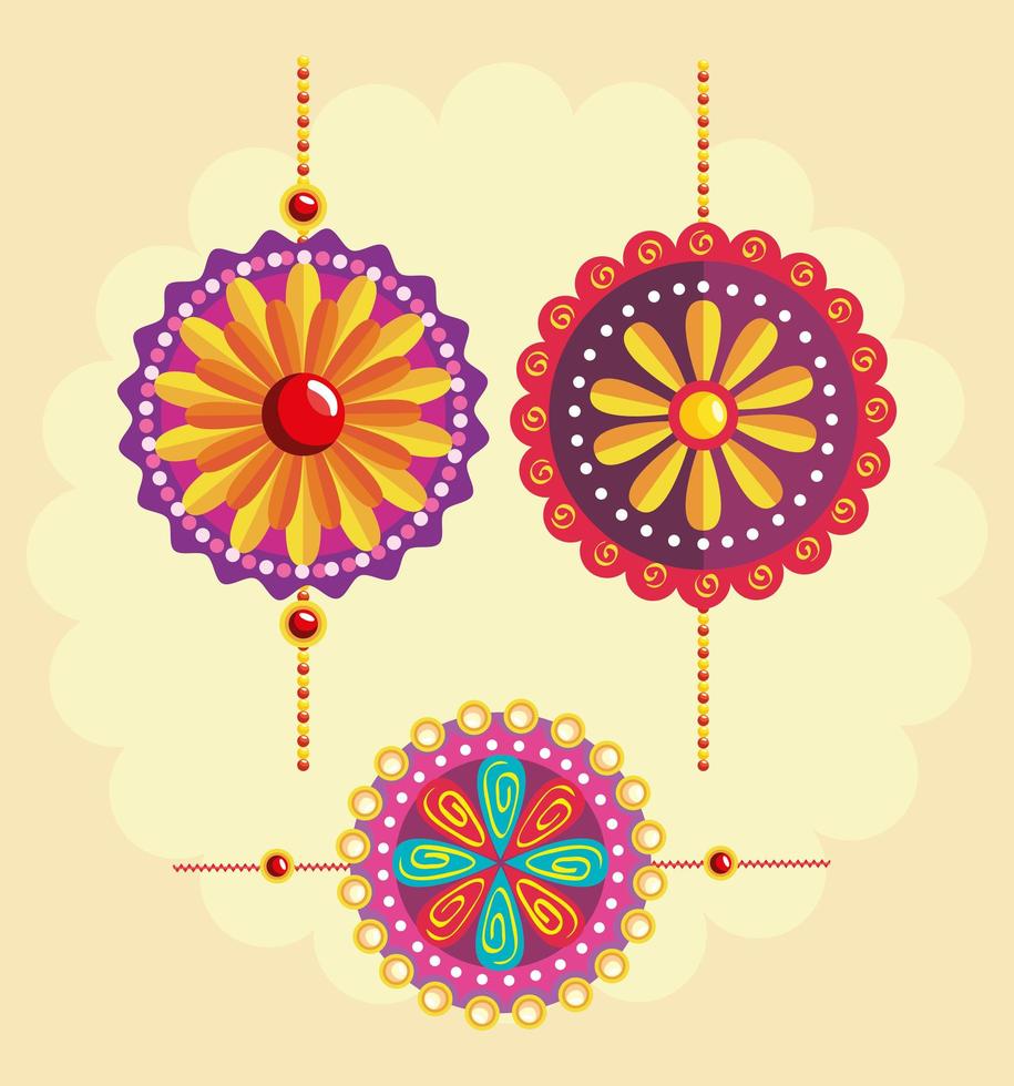 raksha bandhan polsband icoon groep vector