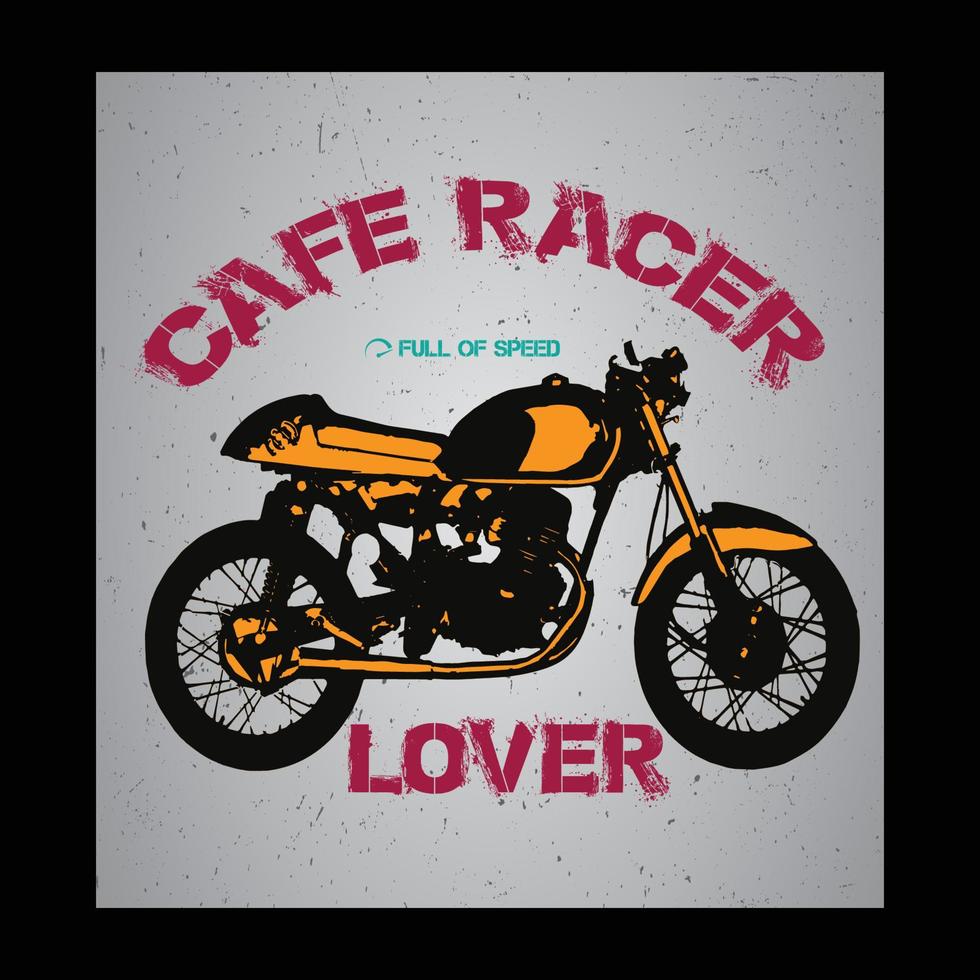 cafe racer minnaar typografie t-shirt print gratis vector