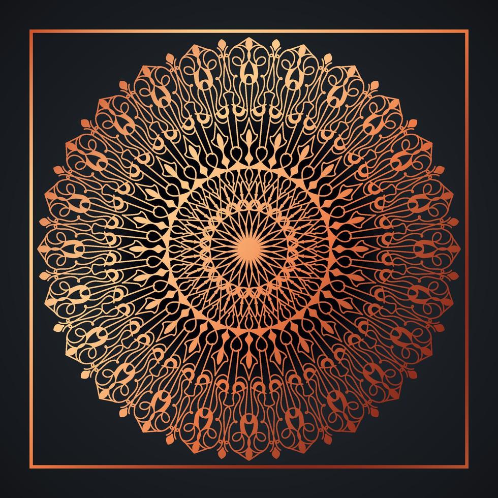 mandala abstract ornament zwarte achtergrond met gouden arabesk patroon arabisch goud islamitisch arabesk ornament, gouden bloemen, sier decoratie pro vector