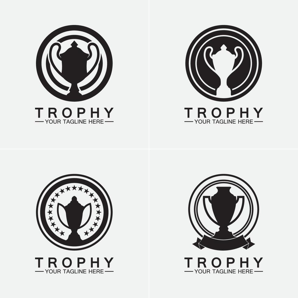 trofee vector logo icon.champions trofee logo pictogram voor winnaar award logo sjabloon