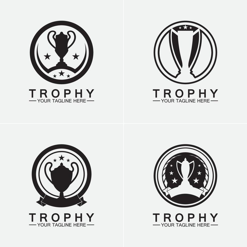 trofee vector logo icon.champions trofee logo pictogram voor winnaar award logo sjabloon