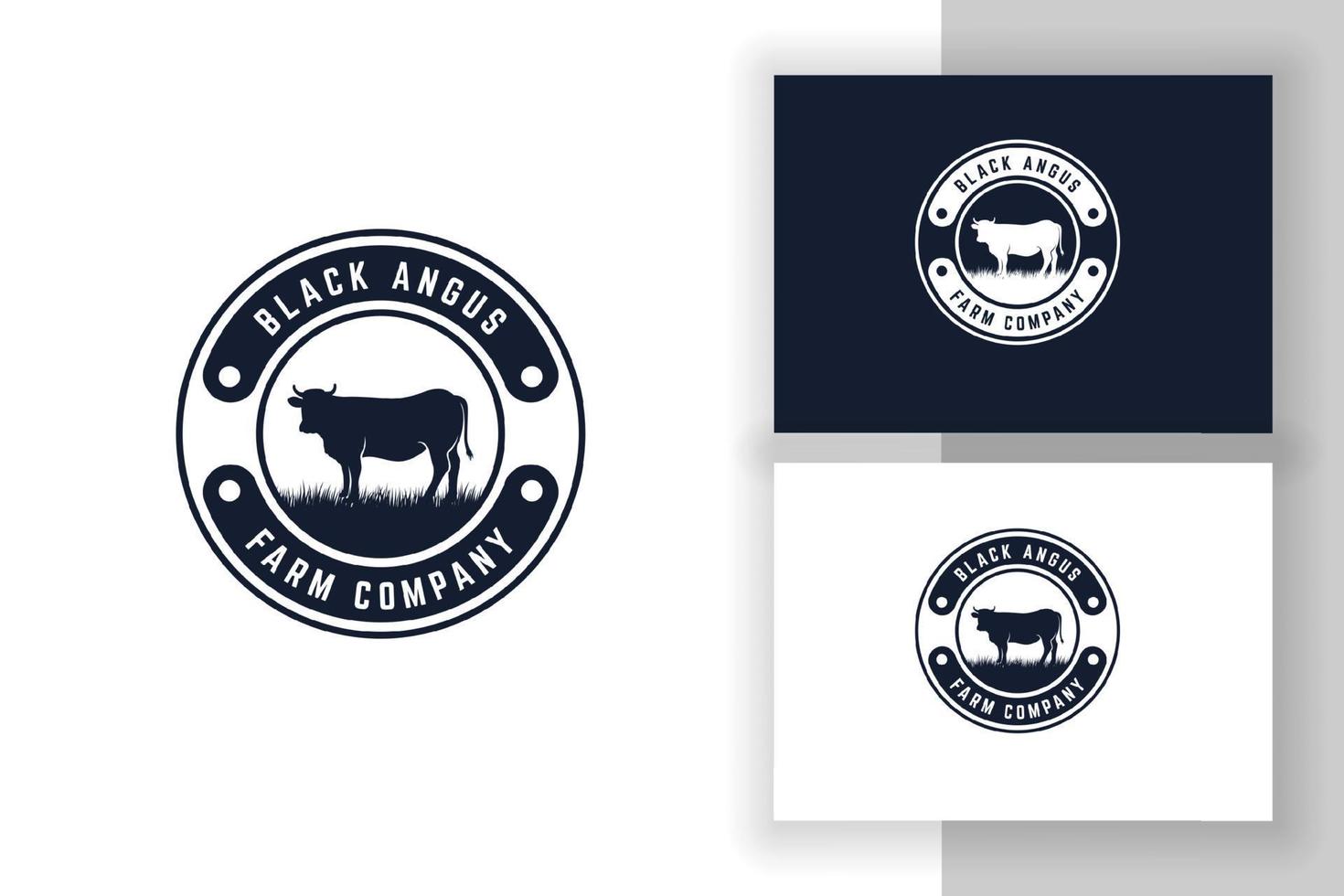 black angus logo ontwerpsjabloon. koe boerderij vectorillustratie. vector