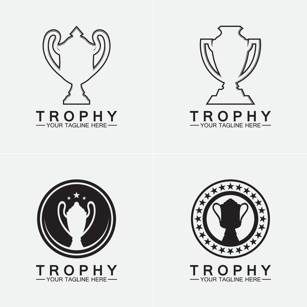 trofee vector logo icon.champions trofee logo pictogram voor winnaar award logo sjabloon