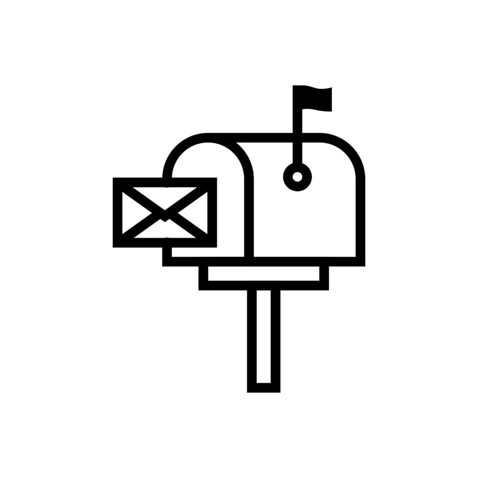 mailbox pictogram eenvoudig ontwerp vector