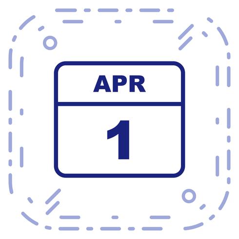 1 april Datum op een eendaagse kalender vector