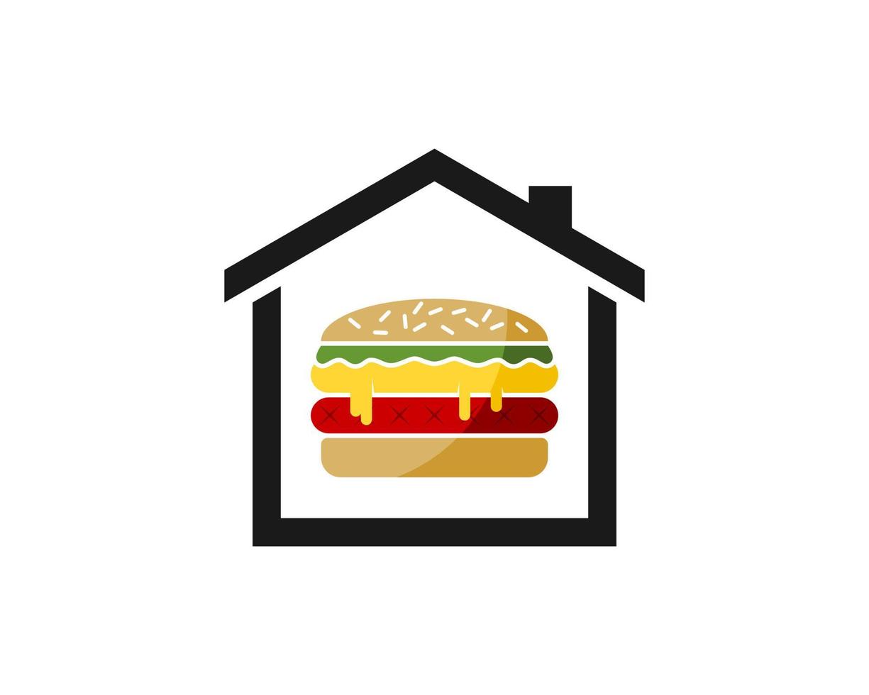 eenvoudig winkelhuis met heerlijke hamburger erin? vector