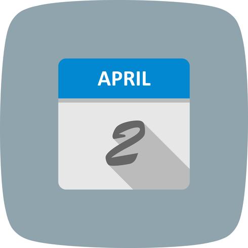 2 april Datum op een eendaagse kalender vector
