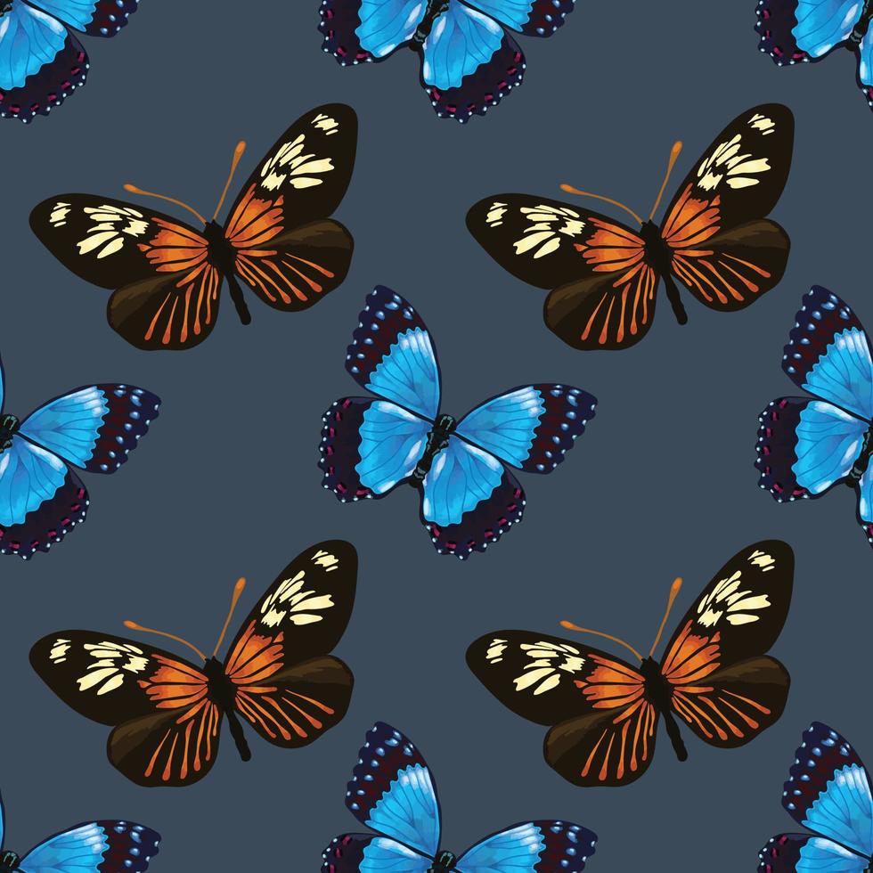 bloemen en vlinders naadloos patroon kleurrijk ontwerp vector