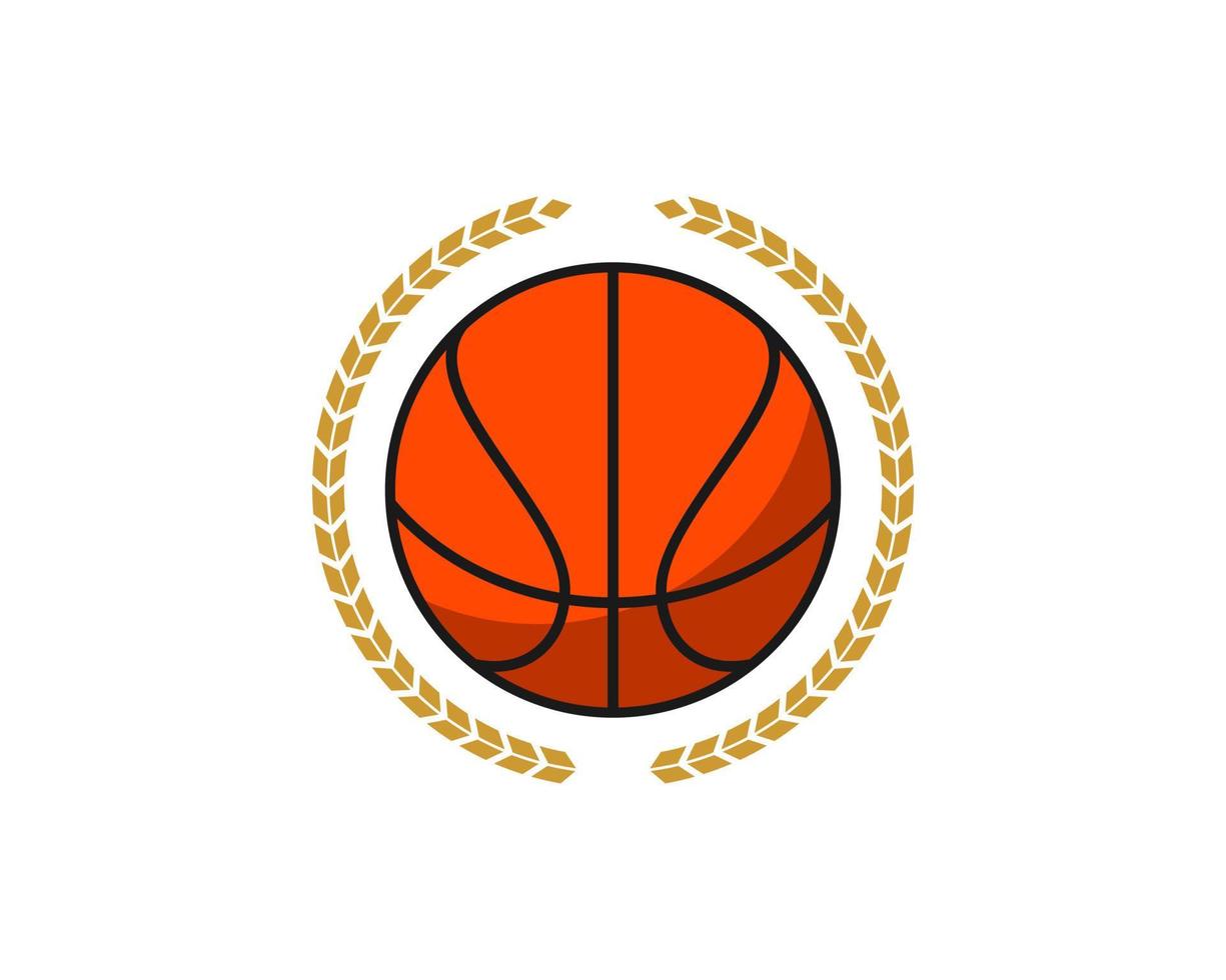circulaire tarwe met basketbal erin vector