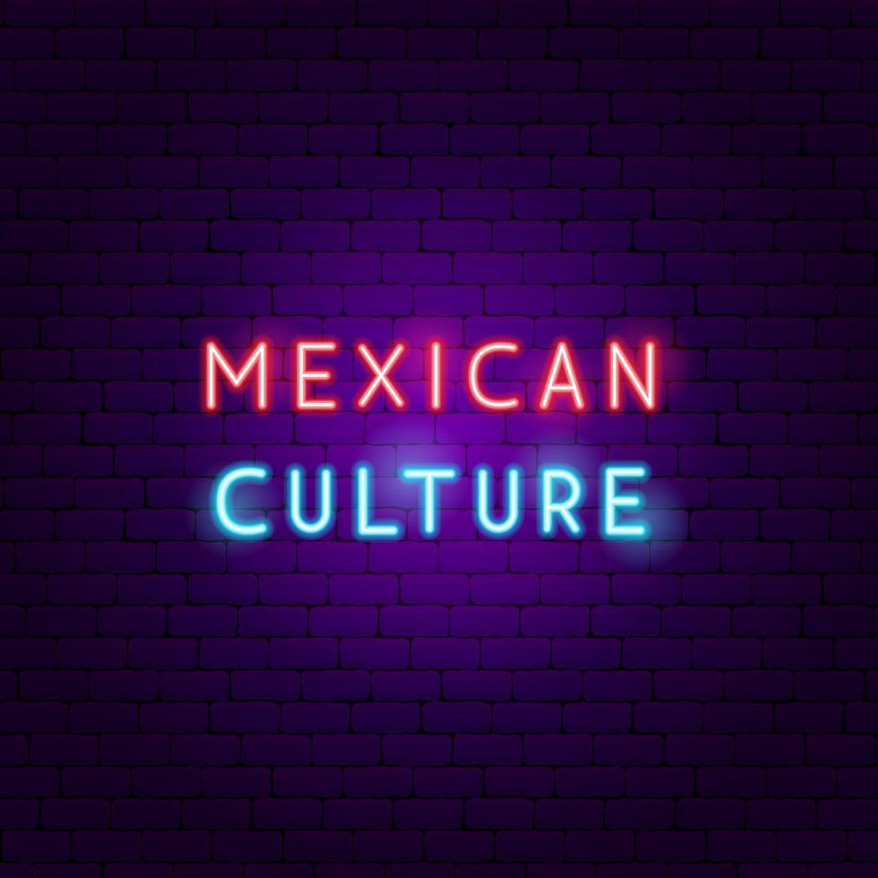 mexicaanse cultuur neon tekst vector