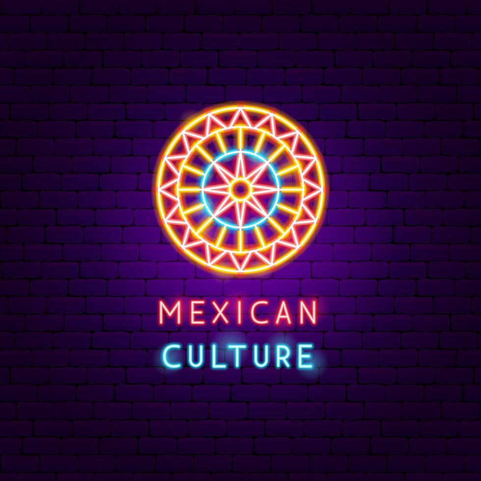 mexicaanse cultuur neon label vector