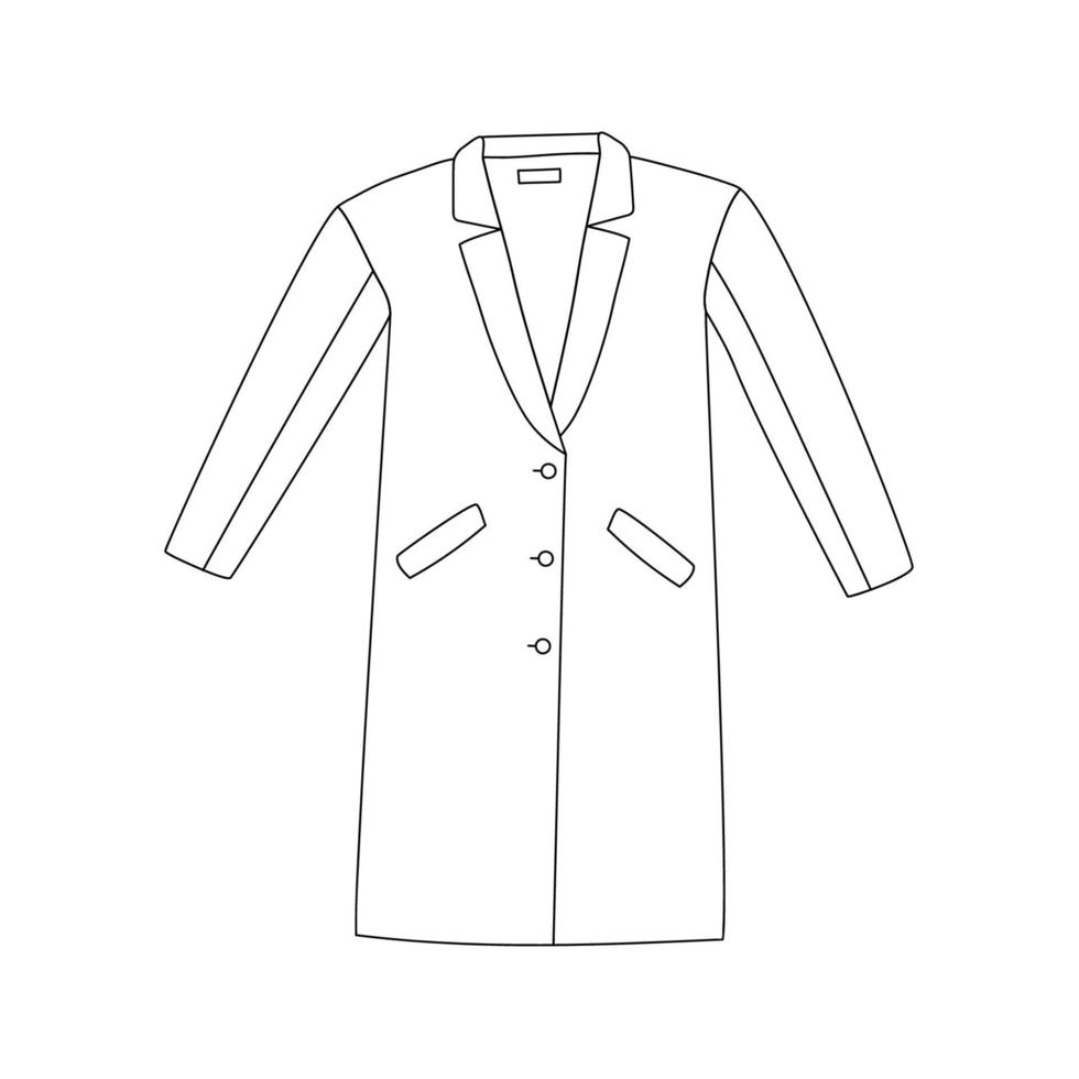 lijn kunst lange jas. warme kledingelement. doodle stijl. vector