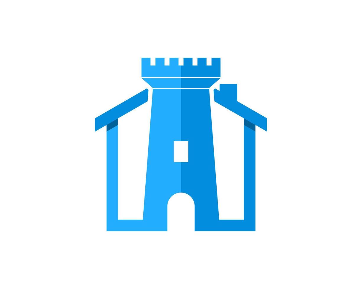 eenvoudig huis met fort in blauwe kleuren vector
