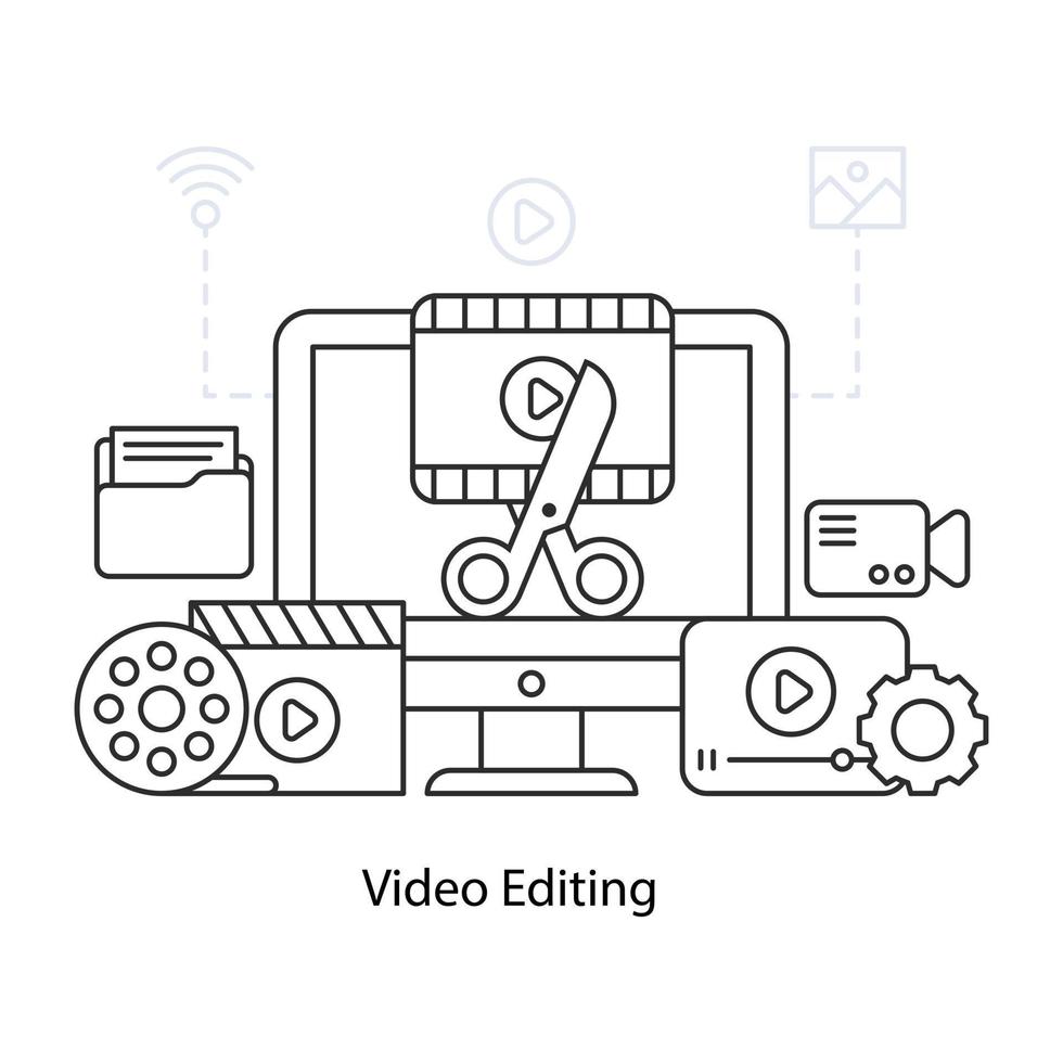 moderne ontwerpillustratie van videobewerking vector
