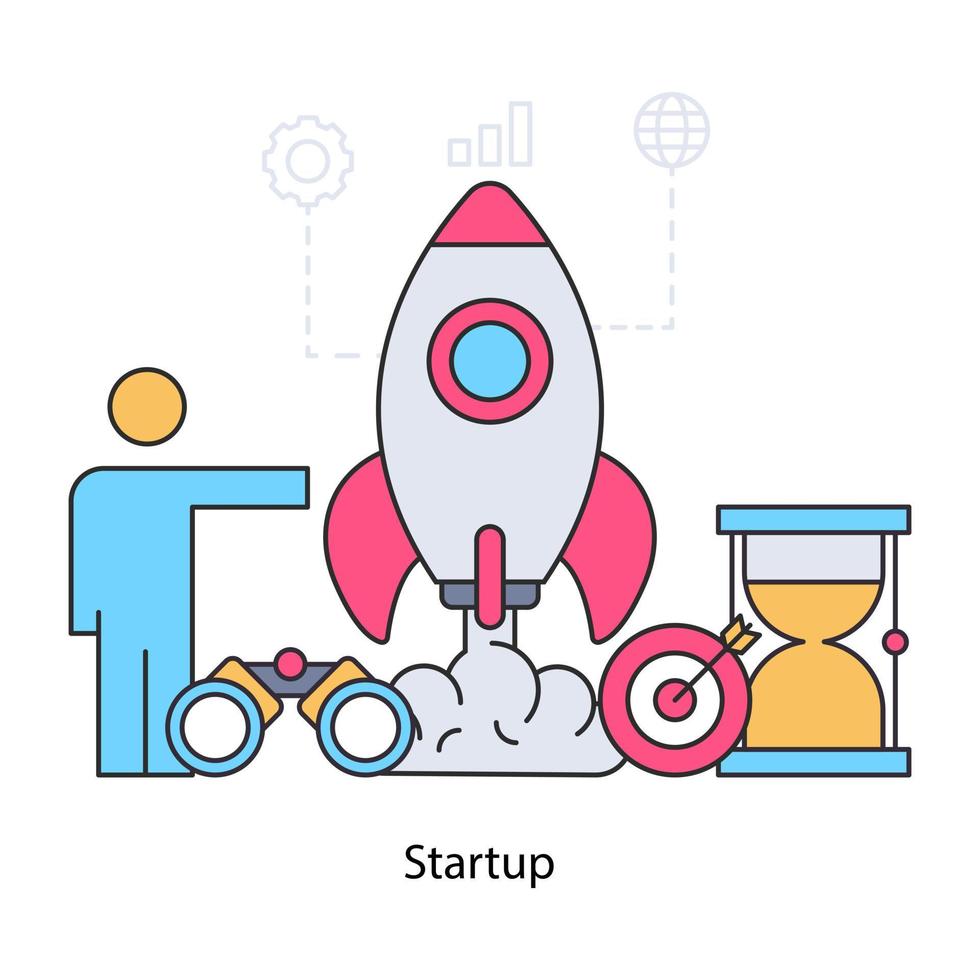 startup concept illustratie in vlakke stijl vector