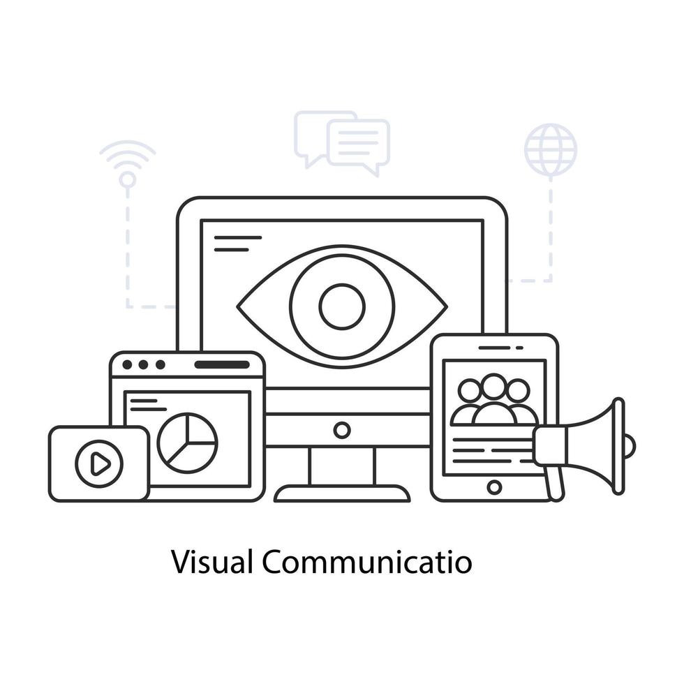 trendy ontwerpillustratie van visuele communicatie vector