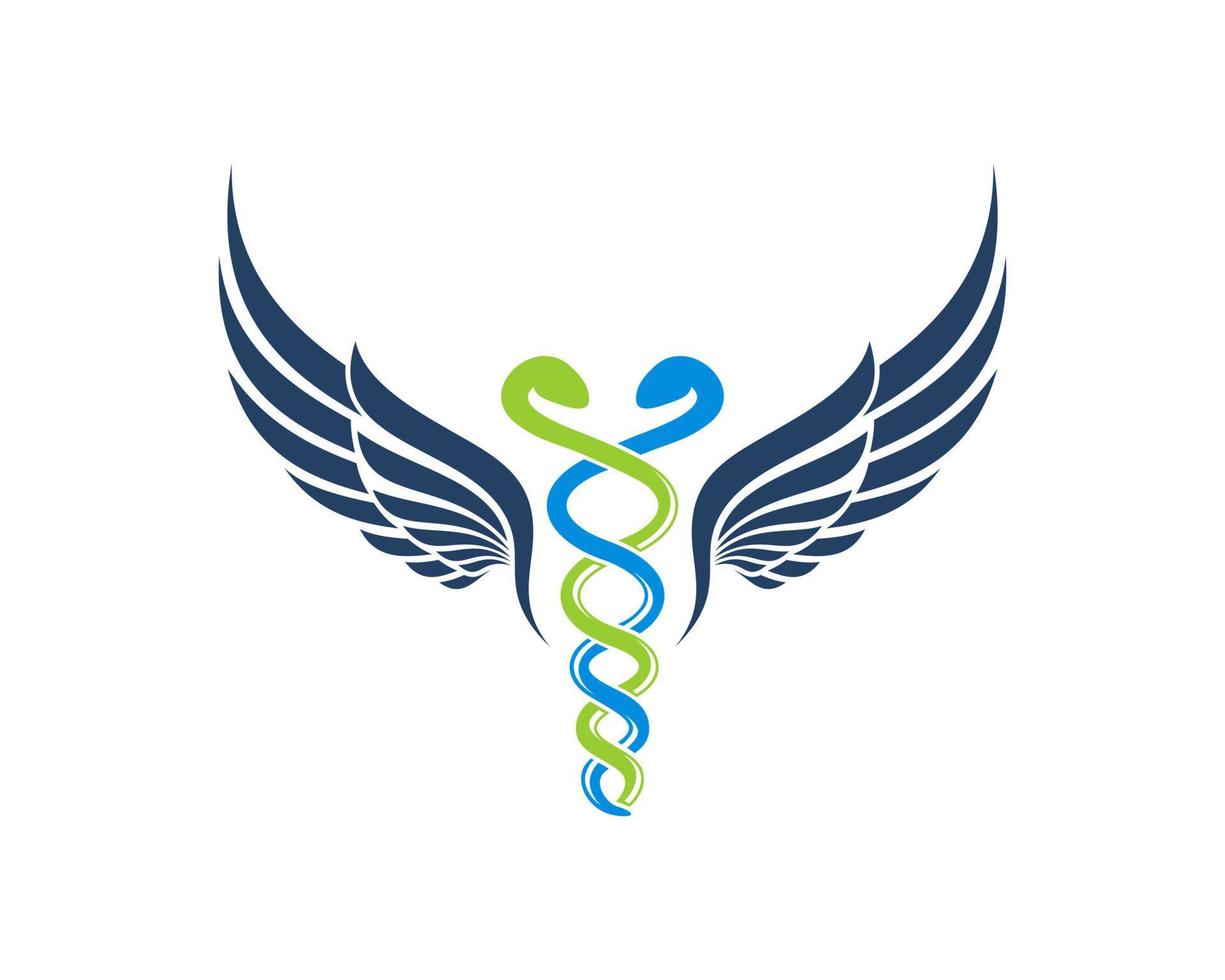 eenvoudige caduceus en vleugels vector