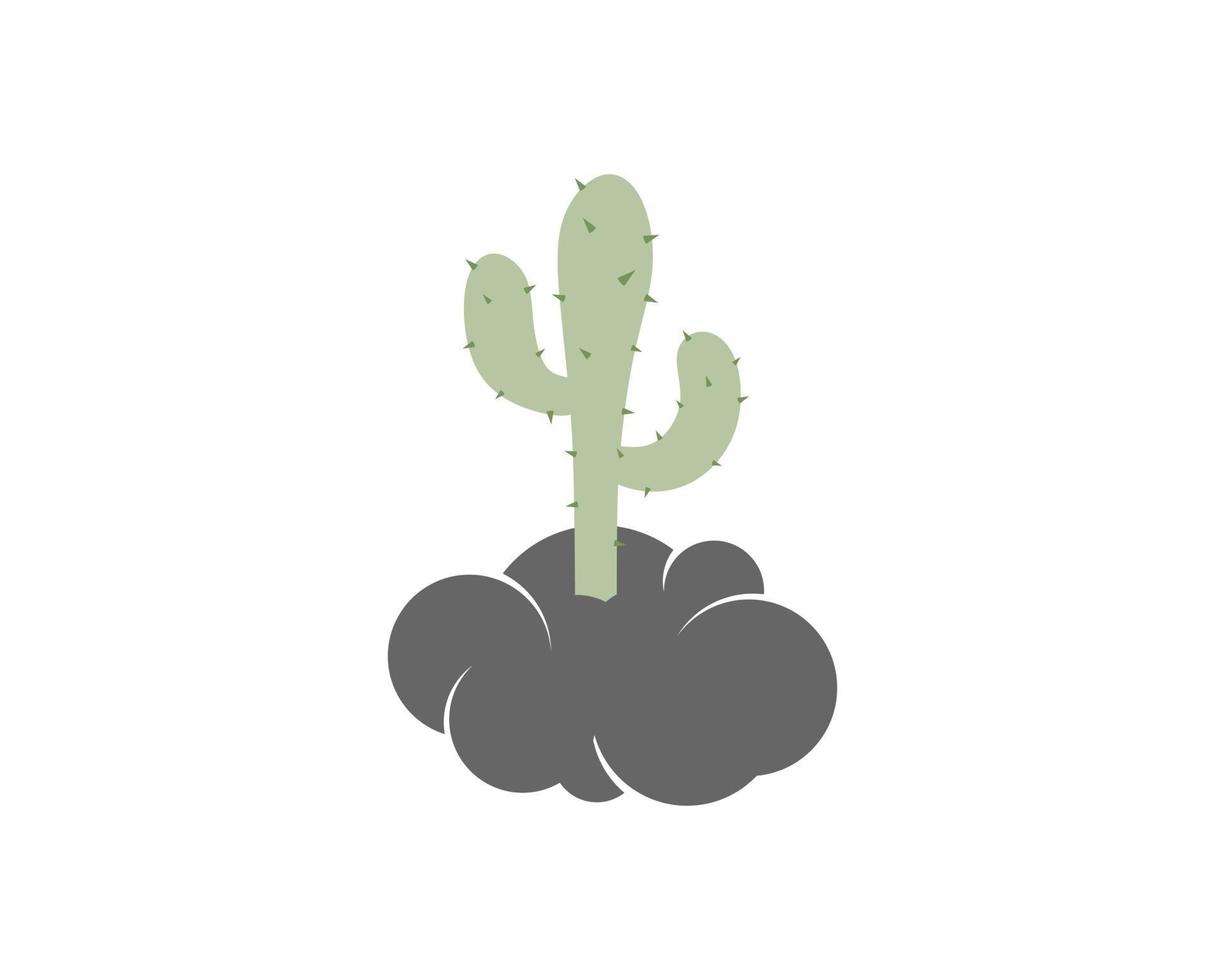 abstracte wolk en cactusboom vector