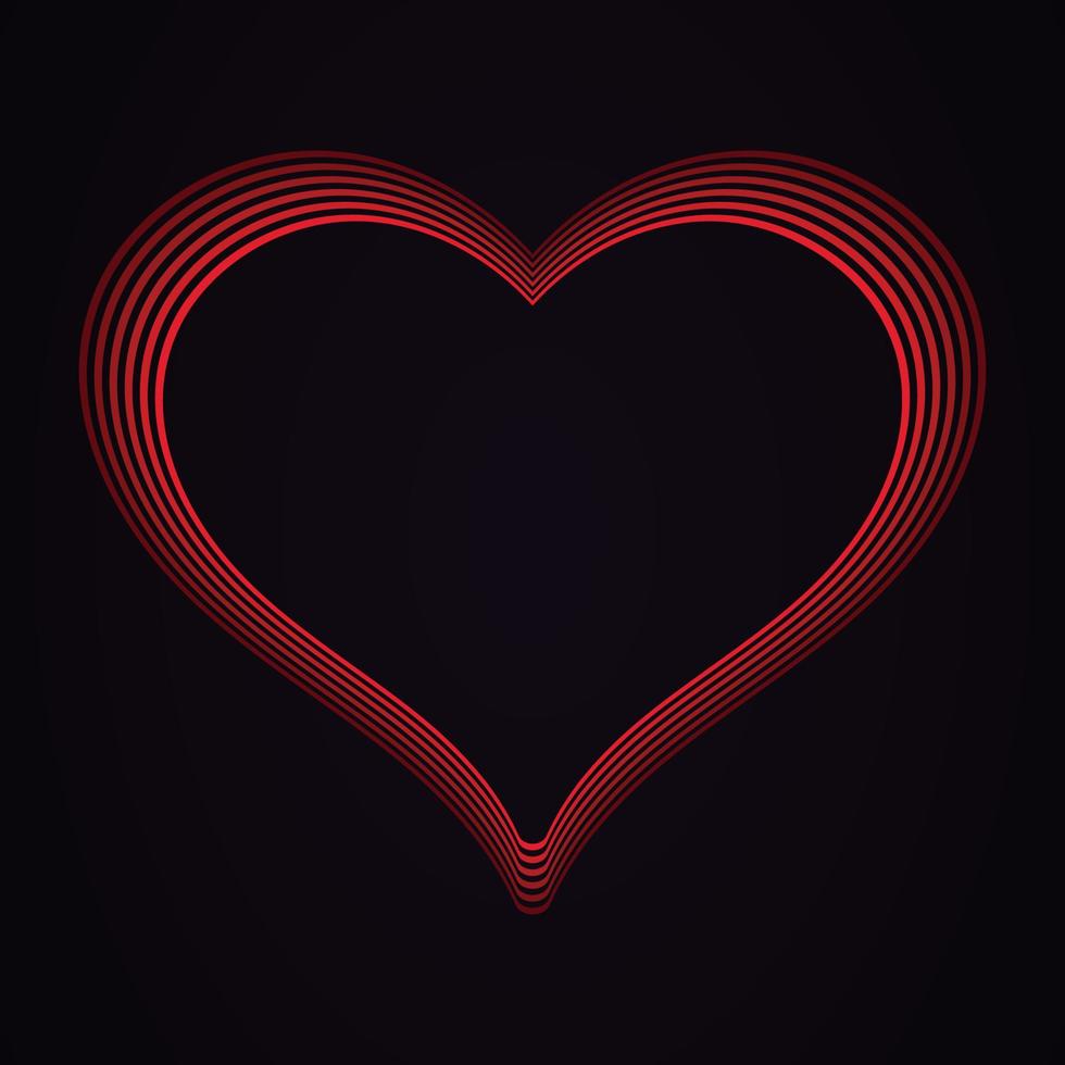 schets romantisch liefdessymbool van mooie hartvorm vector
